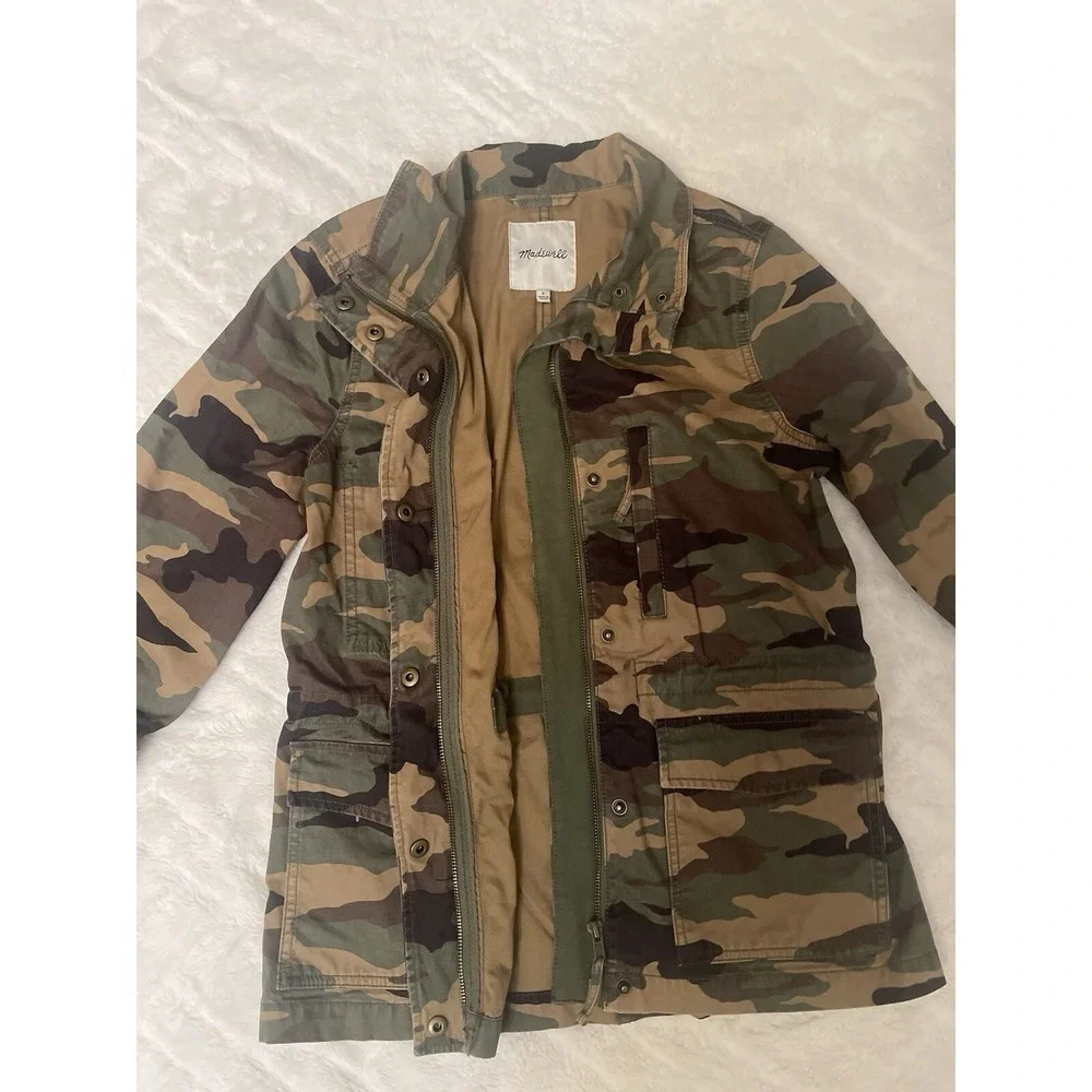 Madewell Womens Dispatch Camo Utility Jacket Faded Birch Size Small